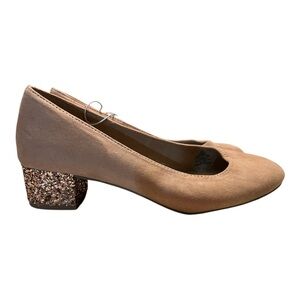 Old Navy Tan Sparkle Block Heel Shoes